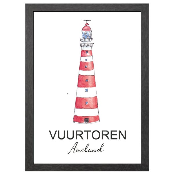 Leuchtturm Ameland Poster Im A2-Rahmen - Joyin