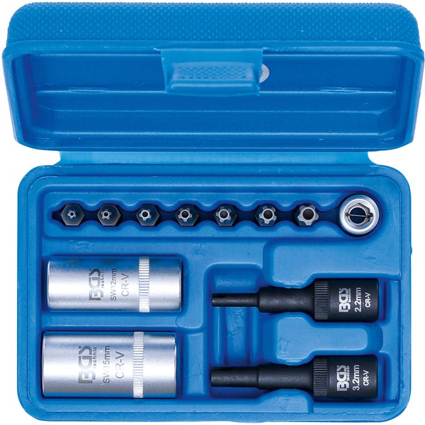 BGS Werkzeugsatz im blauen Koffer mit Steckschlüsseln und Bits