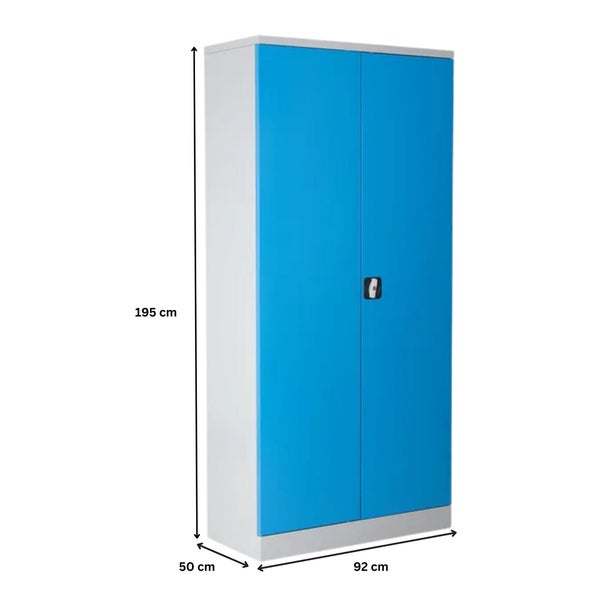 PROREGAL Stahlschrank Bee 6 Fachböden HxBxT 195 x 92 x 50 cm Pulverbeschichtetes & Verstärktes Fachbodenmaterial Grau & Lichtbau
