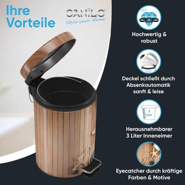 Sanilo Kosmetikeimer 3L mit Absenkautomatik Maritime
