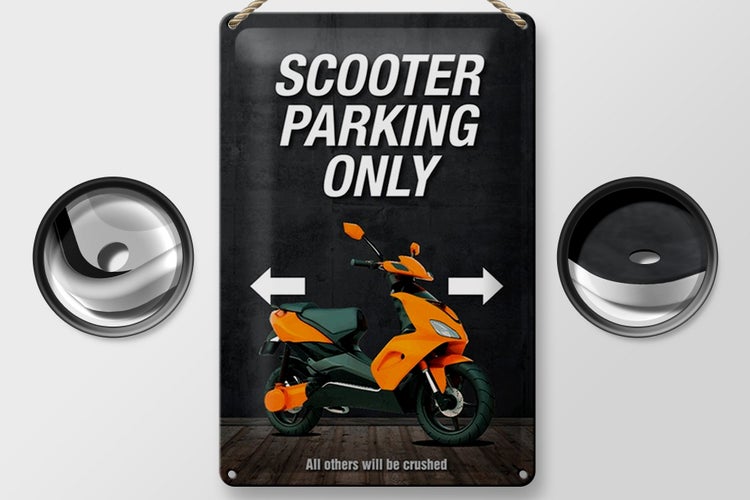 Blechschild Spruch 20x30cm Scooter parking only all others