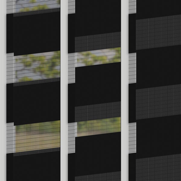 ECD Germany Doppelrollo Klemmfix ohne Bohren 55 x 150 cm Schwarz, lichtdurchlässig und verdunkelnd, Duo Rollo für Fenster & Türen, Fensterrollo Seitenzugrollo Klemmrollo Sonnenschutzrollo Zebrarollo