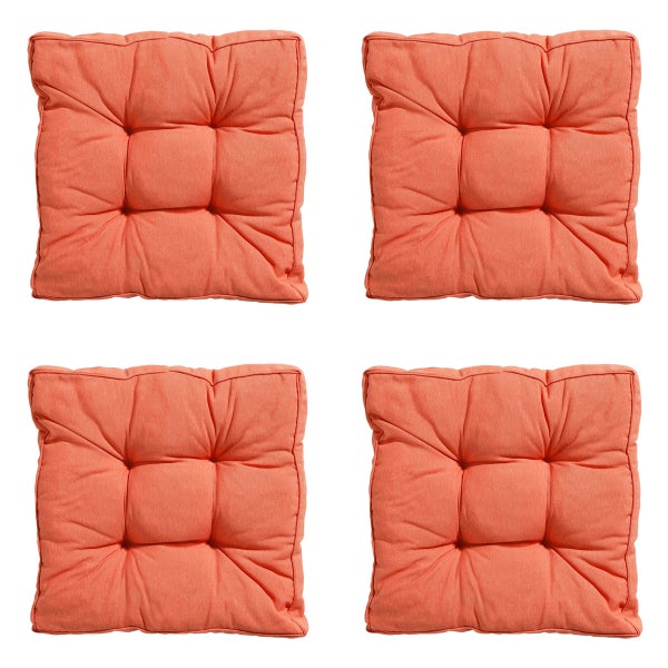 Sitzkissen Florance Panama Flammenorange - Ca. 47x47 cm - 4er-Set