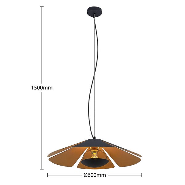 Lucande Pendelleuchte Jemmily (Design, Modern) in Schwarz aus Aluminium (1 flammig E27) - Design-Hängeleuchte Esstischlampe Hängelampe Hängeleuchte Wohnzimmerleuchte
