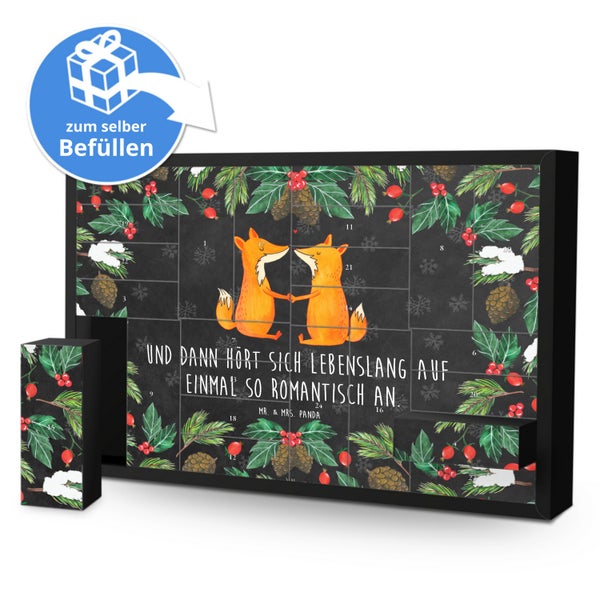 Mr. & Mrs. Panda Befüllbarer Adventskalender Füchse Liebe - Schwarz