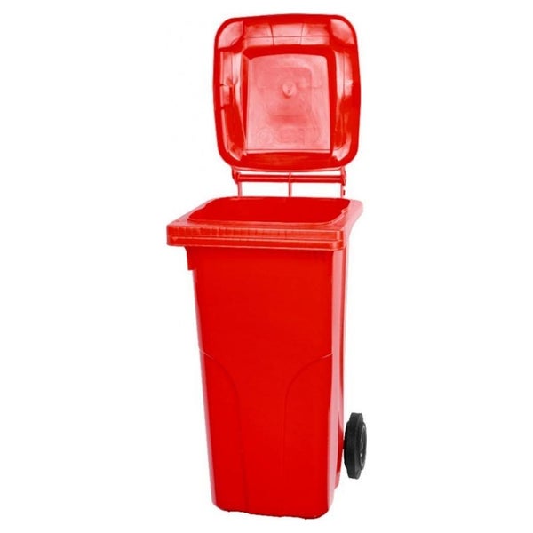 PROREGAL SuperSparSet 2x 2-Rad-Mülltonne Mgb HDPE-Kunststoff 120 Liter Rot