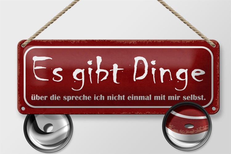 Blechschild Spruch 27x10cm es gibt Dinge über die spreche Dekoration