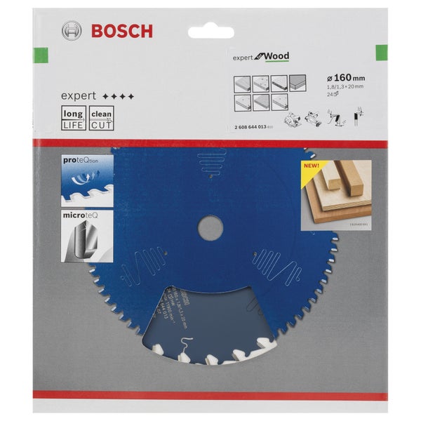 Bosch Kreissägeblatt Expert for Wood für Handkreissägen 160 x 20 x 1,8 mm 24 - 2608644013