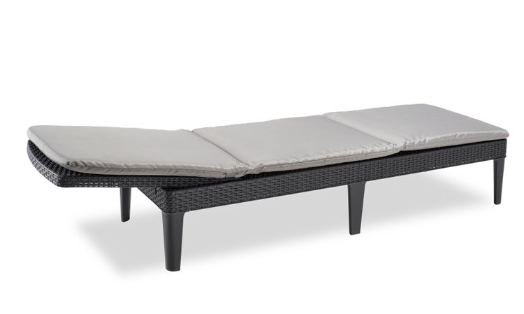 Keter Jaipur Liegestuhl - 4 Positionen - inkl. Kissen - 187,5x58x29cm - Graphit