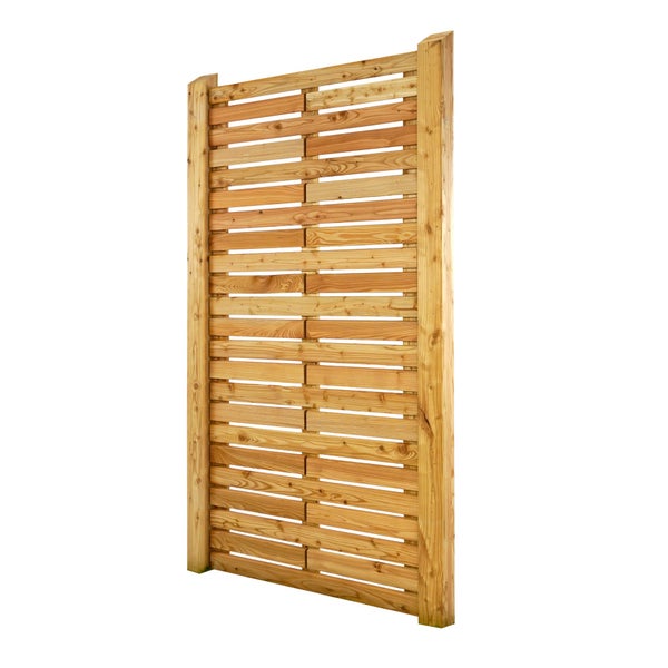 Holzsichtschutzelement mit horizontalen Lamellen