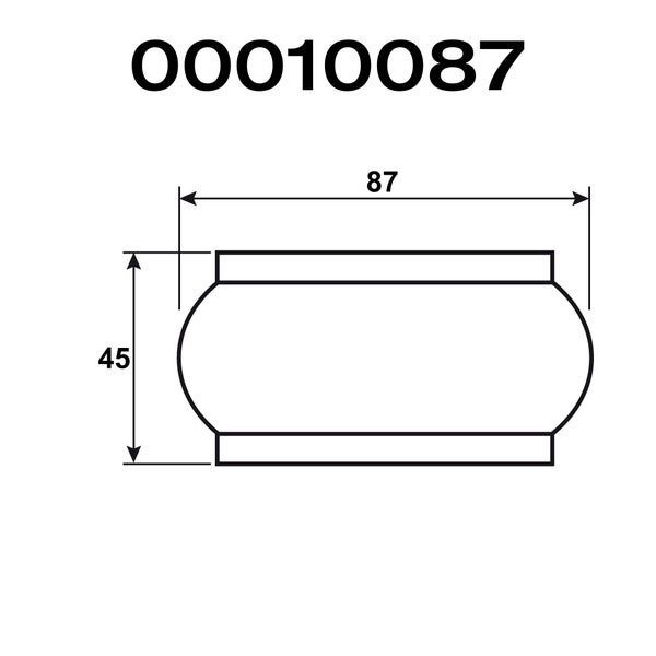 Technische Zeichnung mit Maßangaben: 87 und 45