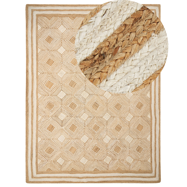 Teppich MENGEN 300 x 400 cm Jute Beige
