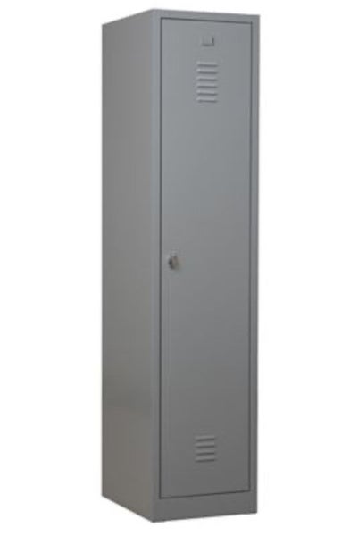 PROREGAL Garderobenspind Camel 1-Fach HxBxT 180 x 41 x 50 cm Vorhängeschloss Grau