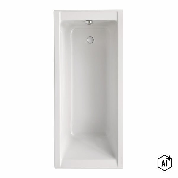 Rechteckige Einbau Badewanne aus Sanitäracryl in der Draufsicht.