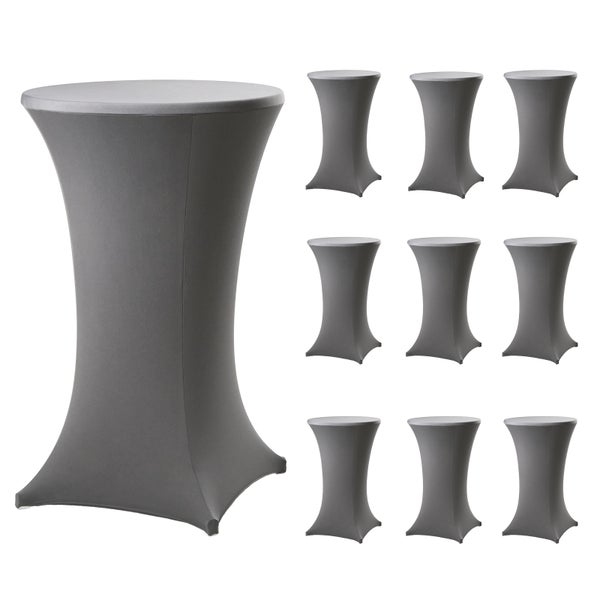 Set mit 10 Stretch Hussen für Stehtische aus elastischem Gewebe für eine glatte Passform