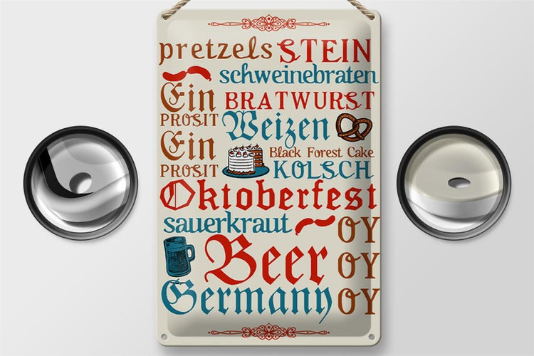 Blechschild Spruch 20x30cm Oktoberfest Beer Wurst Germany