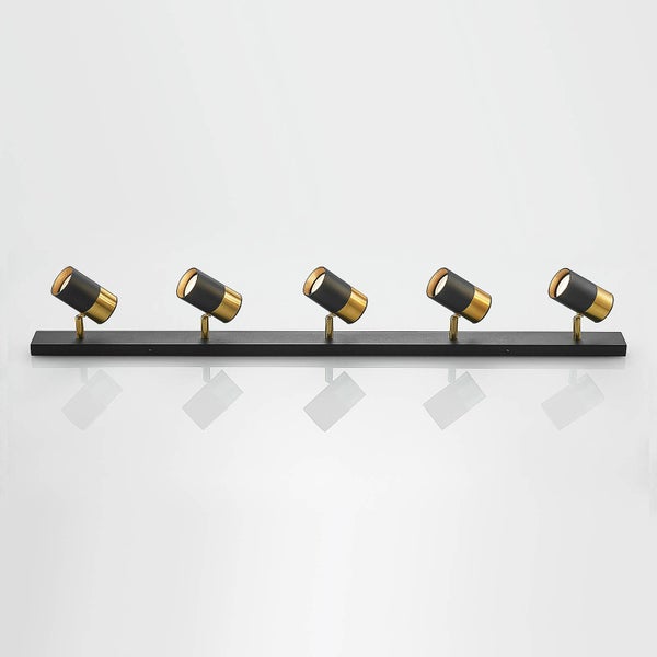 Schwarze Strahlerleuchte mit fünf Strahlern