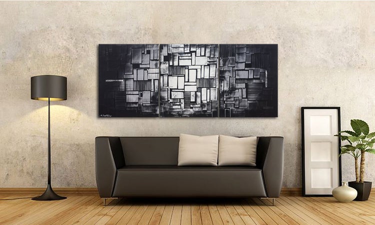 Das Wandbild -Cubic Moonshine- 180x70x2 cm handgemaltes Unikat