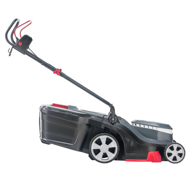 Elektrischer Rasenmäher mit Fangkorb für die Gartenpflege