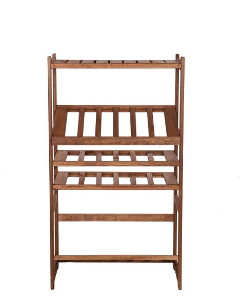 PROREGAL Getränkekisten- & Weinregal SPREEWALD HxBxT 124x70x33cm 12 Flaschen auf 2 Ebene + 2 Ebenen für Kisten + Ablage Massives Kiefernholz Braun geölt