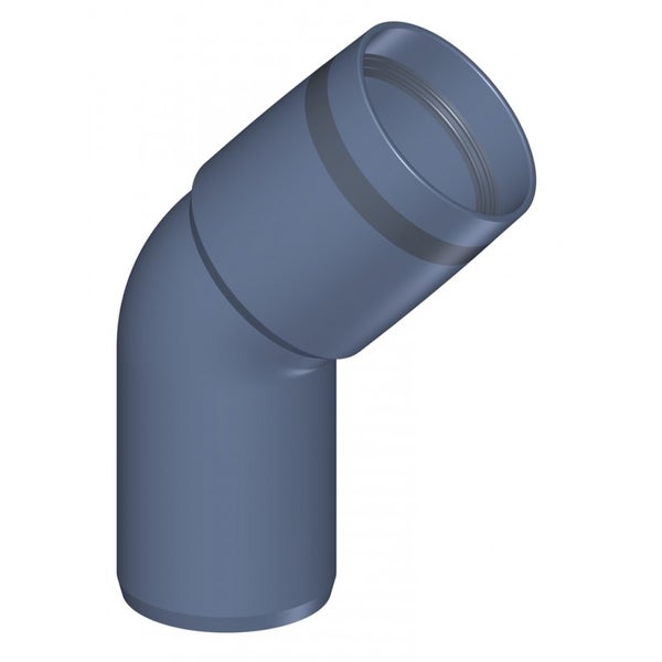 Grauer Abwasserrohr-Bogen 45 Grad aus Kunststoff
