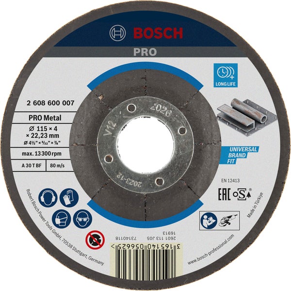 Bosch PRO Metal Schleifscheibe 115 x 4 x 22,23 mm - 2608600007