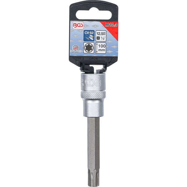 BGS Technic Innenvielzahn-Einsatz mit 12,5 mm Antrieb und 100 mm Länge