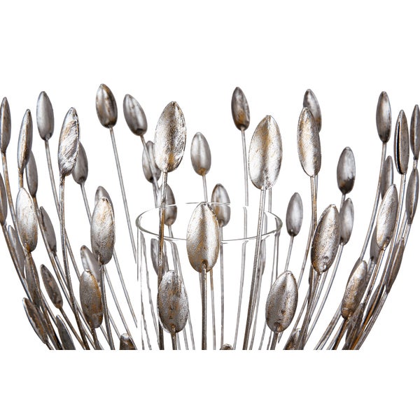 Windlicht GILDE Dekoration Höhe 27cm silberfarben Metall