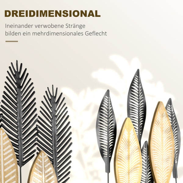 HOMCOM 2-Set 3D-Wandbild, 40 x 46 cm, Eisen, Schwarz