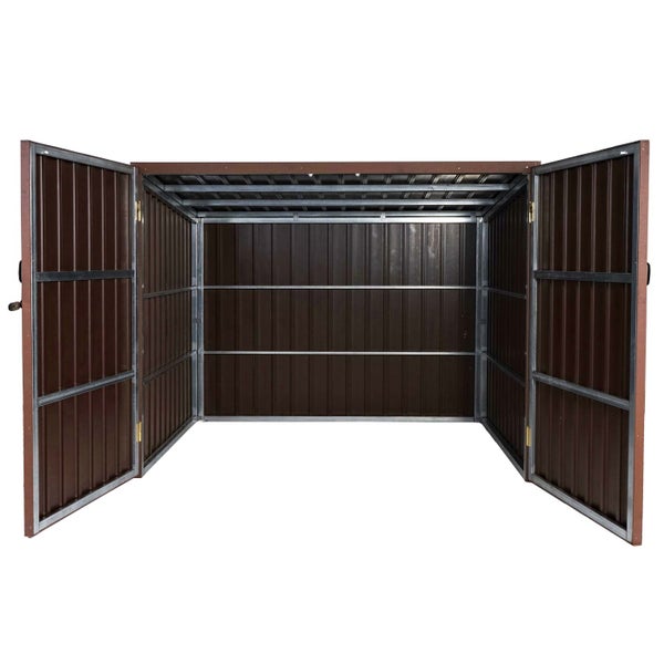 Offener Gerätehaus aus Metall mit Doppeltür