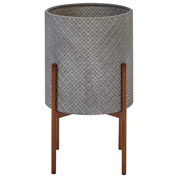 Blumentopf mit Beinen ALATUM Metall 31 cm Grau