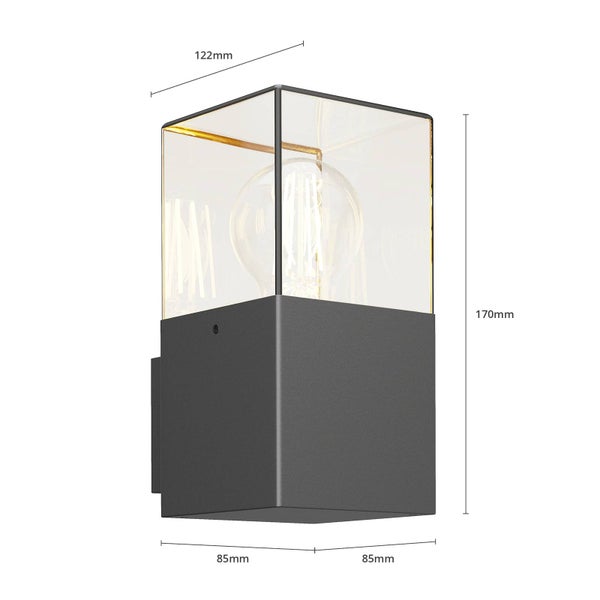 Lucande Wandleuchte außen Keke (spritzwassergeschützt (Modern) in Schwarz aus Aluminium (1 flammig, E27) - Außenwandleuchten Wandlampe Led Außenlampe Outdoor für Außenwand/Hauswand Haus