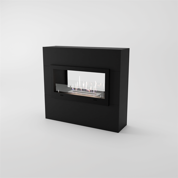 GLOW FIRE Ethanol Kamin 'Ulstein' | Ethanolofen in Schwarz mit 3 Std. Brenndauer und 2 KW Heizleistung | BxHxT: 110x100x30 cm