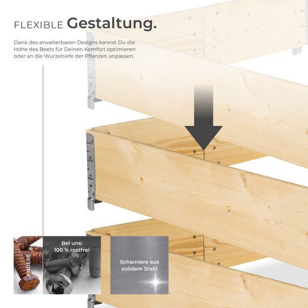 Hochbeet tectake  120 x 80 x 19 cm aus Holz holzdekor