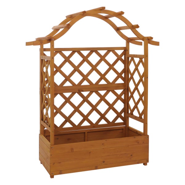 PROREGAL Hochbeet | HxBxT 138x110x44cm | Pflanz-/Blumenkasten | Natur | Pflanzkübel Rankgitter Rankhilfe Spalier Holz FSC®