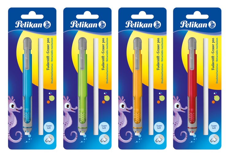 Pelikan Radierstift inklusive  Ersatzradierer, farbig sortiert, 1 Stück