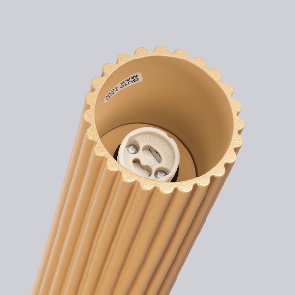 Detailansicht einer Lampenfassung für GU10 Leuchtmittel