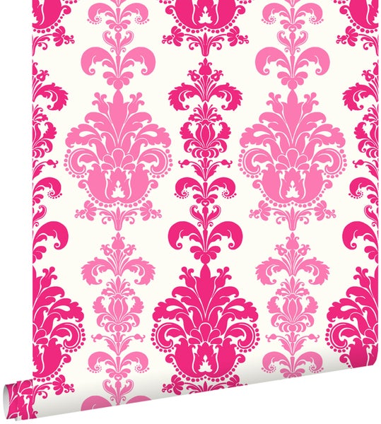 ESTAhome Tapete Barockmuster Rosa - 53 cm x 10.05 m - 115730