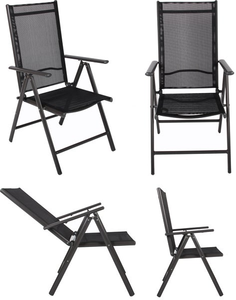 5 tlg. Alu Glas Tisch Gartenset Sitzgruppe 80 SW