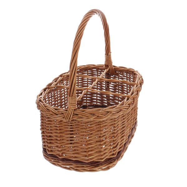 FRANK FLECHTWAREN | Flaschenkorb Rustico, für 6 Flaschen, WEIDE, 33 x 23 x 16 cm, GH 34 cm, ohne Inhalt