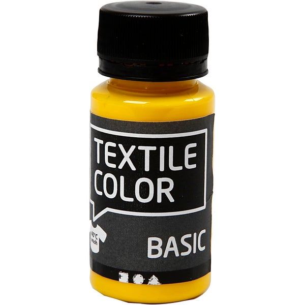 Creativ Company  Textilfarbe, Primärgelb, 50 ml, 1 Fläschchen