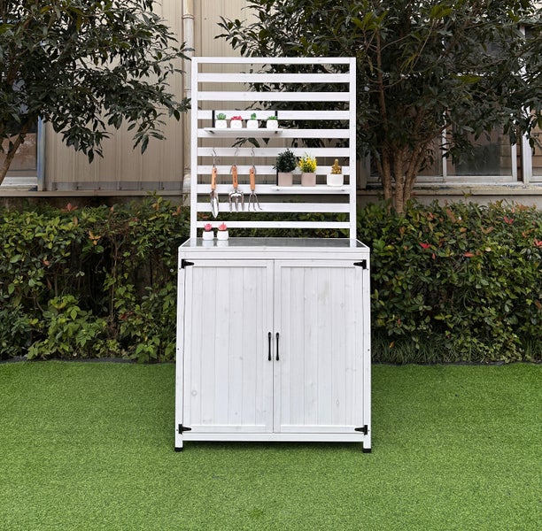 Gartenregal THEA weiß 94 x 42 x 200 cm