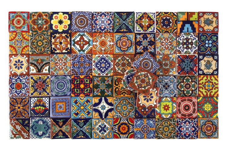 Nahaufnahme von verzierter Keramikfliese