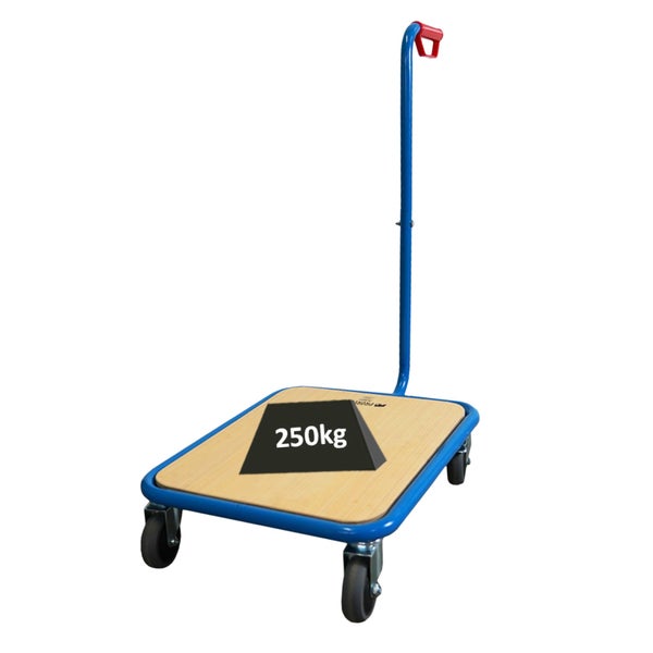 Rollbrett mit einer Traglast von 250 Kilogramm und Griff