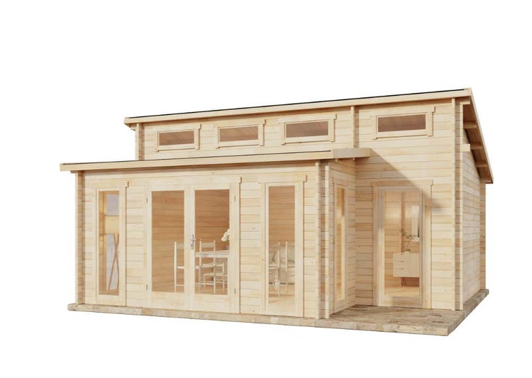 Alpholz Gartenhaus Lausitz Prima aus Holz Holzhaus Wandstärke: 40 mm Blockbohlenhaus