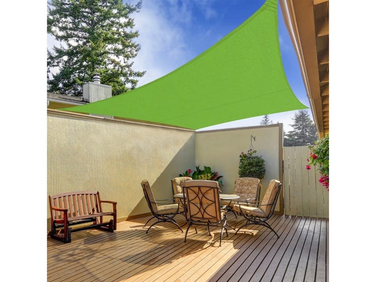 FLOORDIREKT Sonnensegel - Wasserabweisend - Rechteckig - für Garten, Terrasse und Balkon - Hellgrün 5 x 7 m