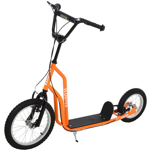 HOMCOM Kinderroller, 135L x 58B x 88-94H cm, Stahl, Aluminium, Gummi, Orange