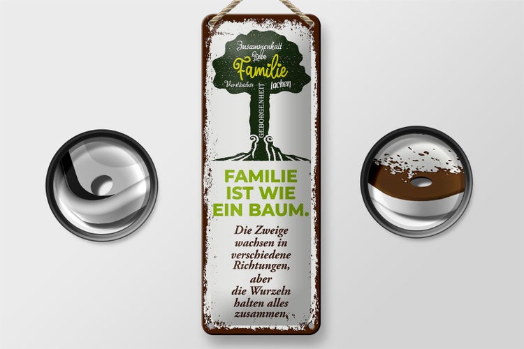 Blechschild Spruch Familie ist wie ein Baum 10x27cm Dekoration