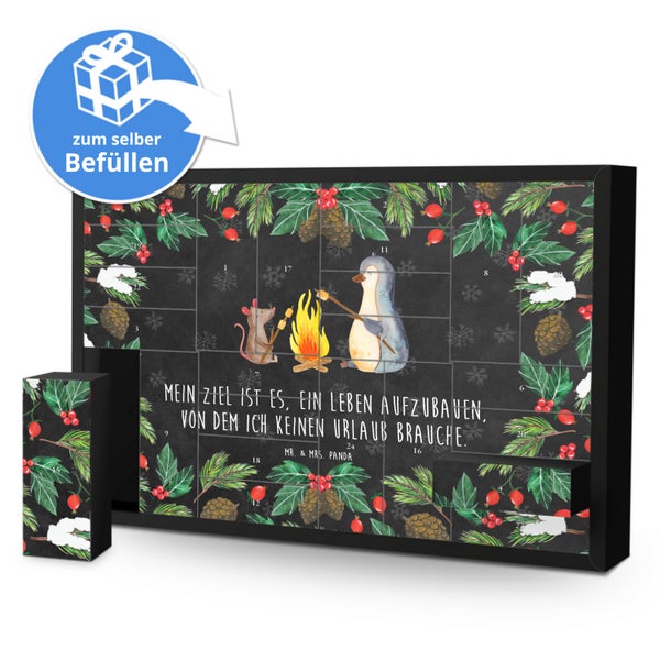 Mr. & Mrs. Panda Befüllbarer Adventskalender Pinguin Lagerfeuer - Schwarz