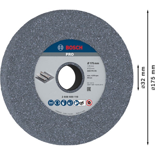 Bosch PRO Steel Schleifscheibe 175 x 25 x 32 mm G60 - 2608600110